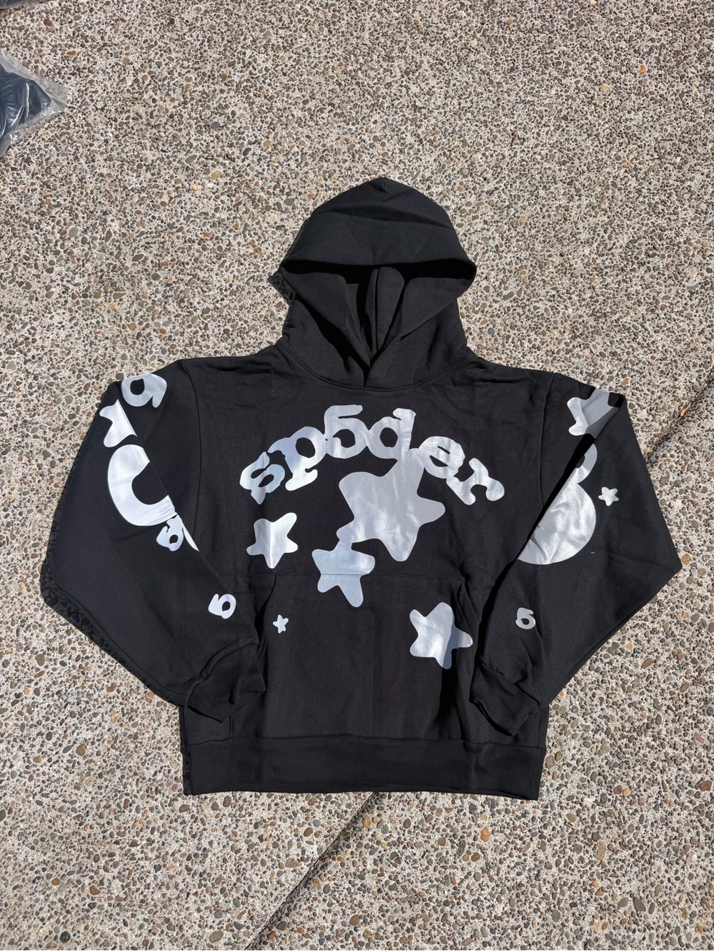 Black Silver Reflective Beluga Sp5der Hoodie
